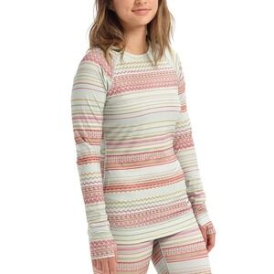 Burton Women's Long Sleeve Top Dry Ride Shirt Size M Stripe Base Layer Outdoor